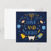 Hanukkah Love and Light Wenskaart Notitiekaartje (Voorkant / Achterkant)