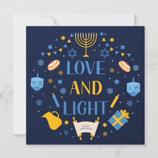 Hanukkah Love and Light Wenskaart Notitiekaartje (Voorkant)