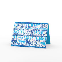 HANUKKAH Love Light Lauters Typography Blue