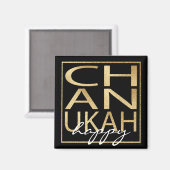 Hanukkah Magnet Square Chanukah Gold (Voorkant / Achterkant)