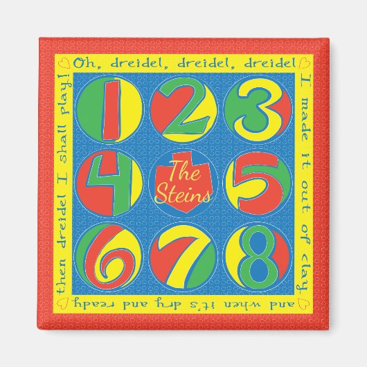 Hanukkah Magnet Square Dreidel Game (Voorkant)
