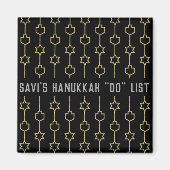 Hanukkah Magnet Square DREIDELS N STARS (Voorkant)