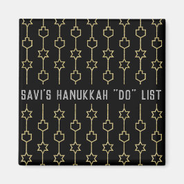 Hanukkah Magnet Square DREIDELS N STARS
