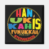 Hanukkah Magnet Square HANUKKAH IS FUNUKKAH (Voorkant)