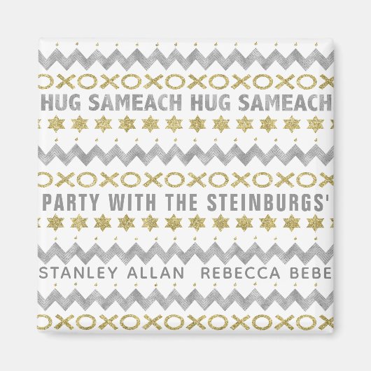 Hanukkah Magnet Square HUG SAMEACH (Voorkant)