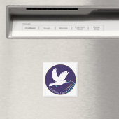 Hanukkah Magnet Square White Dove Candles Lit (Insitu (Vaatwasser))