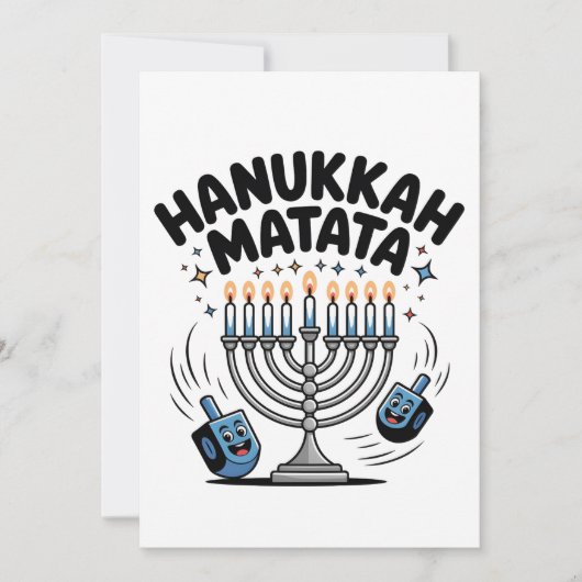 Hanukkah Matata Grappige Joodse Hanukkah Aankondiging (Voorkant)