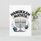Hanukkah Matata Grappige Joodse Hanukkah Aankondiging (Staand voorkant)
