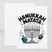 Hanukkah Matata Grappige Joodse Hanukkah Aankondiging (Voorkant / Achterkant)