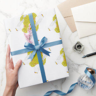 Hanukkah meeuw met dreidel en gelt cadeaupapier