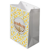 Hanukkah Menora in Geel Medium Cadeauzakje (Achterkant Gekanteld)
