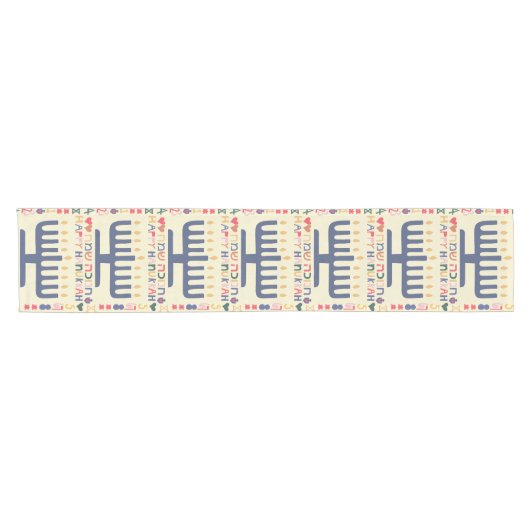 Hanukkah Menorah 14 x 72 Korte Tafelloper (Horizontaal)