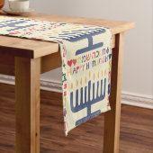 Hanukkah Menorah 14 x 72 Korte Tafelloper (Voorbeeld)