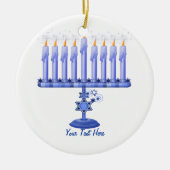 Hanukkah Menorah (aanpasbaar) Keramisch Ornament (Voorkant)