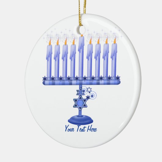 Hanukkah Menorah (aanpasbaar) Keramisch Ornament (Links)