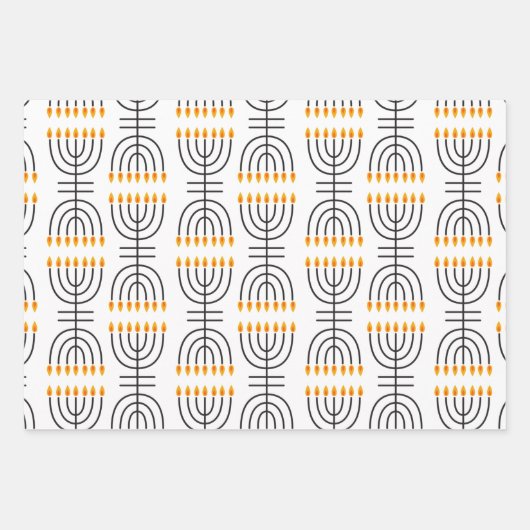 Hanukkah Menorah Abstract Design Inpakpapier Vel (Voorkant 3)