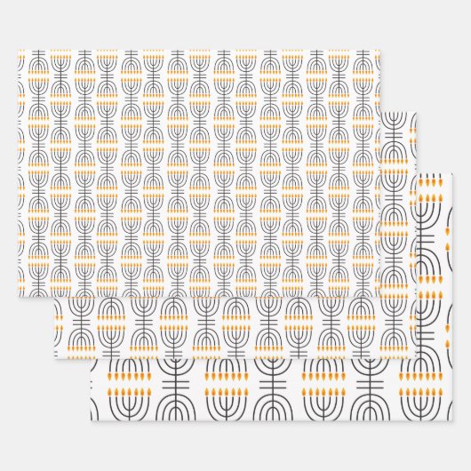 Hanukkah Menorah Abstract Design Inpakpapier Vel (Set)