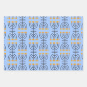 Hanukkah Menorah Abstract Design Wrapping Paper S (Voorkant 3)