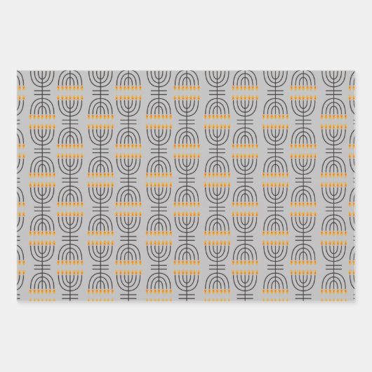 Hanukkah Menorah Abstract Design Wrapping Paper S (Voorkant 2)