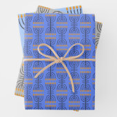 Hanukkah Menorah Abstract Design Wrapping Paper S (In situ)