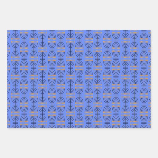 Hanukkah Menorah Abstract Design Wrapping Paper S (Voorkant)