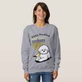 Hanukkah Menorah Bichon Sweatshirt (Voorkant volledig)
