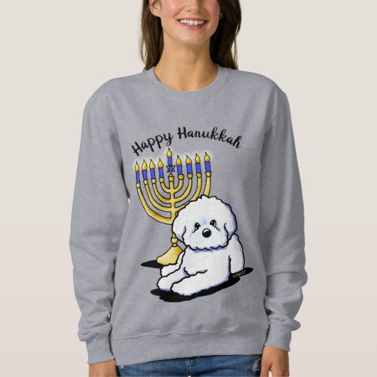 Hanukkah Menorah Bichon Sweatshirt (Voorkant)
