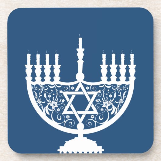 Hanukkah Menorah Bier Onderzetter (Voorkant)