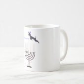 Hanukkah Menorah Black Poodle Dog Reindeer Koffiemok (Voorkant rechts)