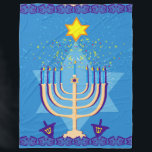 hanukkah menorah blanket fleece deken<br><div class="desc">"hanukkah menorah ",  "happy hanukkah",  menorah,  "ster van david",  "chanukah jewish",  Hanukkah,  "joodse feestdagen",  chanukah,  hannukah,  chanukkah</div>