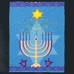 hanukkah menorah blanket fleece deken<br><div class="desc">"hanukkah menorah ",  "happy hanukkah",  menorah,  "ster van david",  "chanukah jewish",  Hanukkah,  "joodse feestdagen",  chanukah,  hannukah,  chanukkah</div>