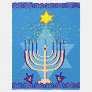 hanukkah menorah blanket fleece deken