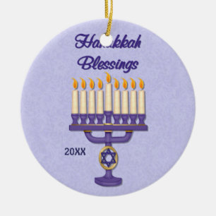 Hanukkah Menorah Blessings Keramisch Ornament
