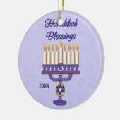 Hanukkah Menorah Blessings Keramisch Ornament (Links)