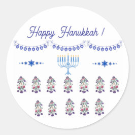 Hanukkah menorah bloemen minimalistische Sticker