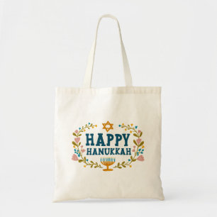 HANUKKAH Menorah bloemenkrans Joodse feestdag Tote Bag