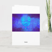 Hanukkah Menorah Blue Smoke Waterverf Holiday Kaart (Achterkant)