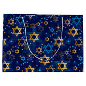 Hanukkah Menorah Blue Star Jewish Groot Cadeauzakje (Achterkant)