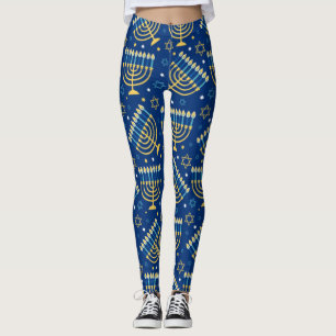 Hanukkah Menorah Blue Star van David Leggings