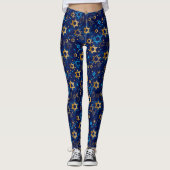 Hanukkah Menorah Blue Star van David Leggings (Voorkant)