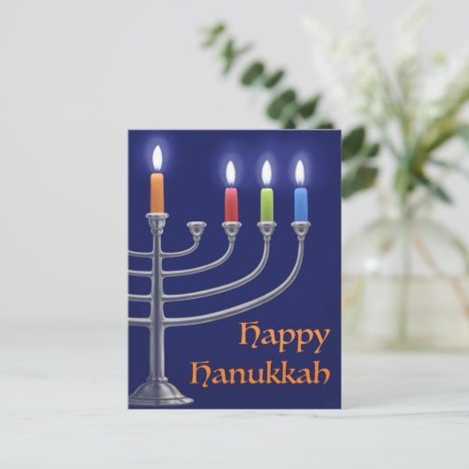 "Hanukkah Menorah." Briefkaart (Staand voorkant)