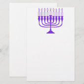 Hanukkah Menorah Briefpapier (Voorkant / Achterkant)