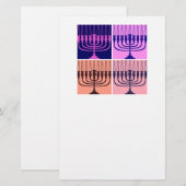 Hanukkah Menorah Briefpapier (Voorkant / Achterkant)