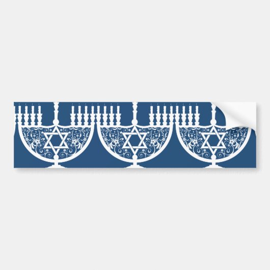 Hanukkah Menorah Bumpersticker (Voorkant)