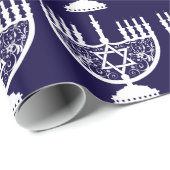 Hanukkah Menorah Cadeaupapier (Rol Hoek)