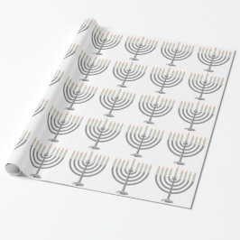 Hanukkah menorah cadeaupapier