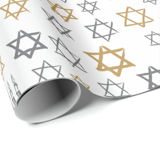 Hanukkah Menorah Cadeaupapier (Rol Hoek)