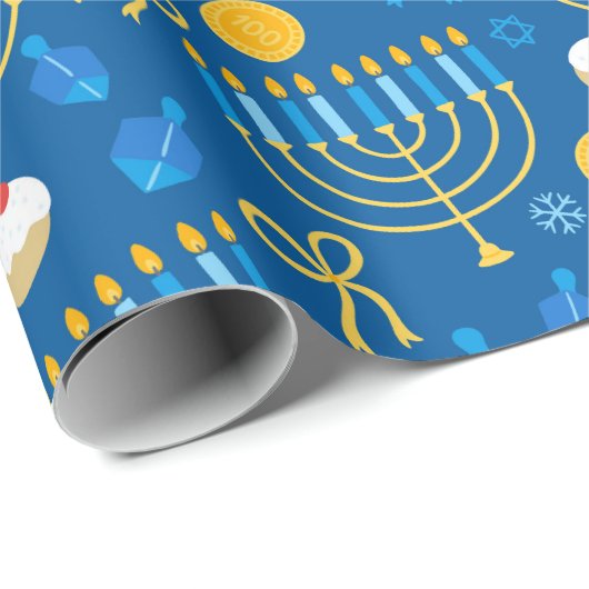 Hanukkah Menorah Cadeaupapier (Rol Hoek)