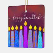 Hanukkah Menorah Candles Script Name Red Keepomwil Keramisch Ornament (Links)