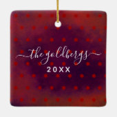 Hanukkah Menorah Candles Script Name Red Keepomwil Keramisch Ornament (Achterkant)